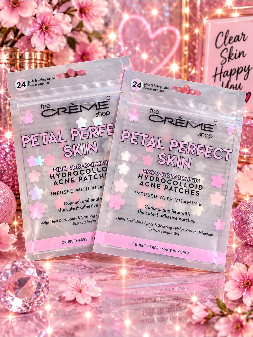 The Creme Shop Petal Perfect Skin Hydrocolloid Acne Patches - Set of 48